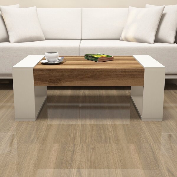 Hanah Home Dohányzóasztal Walnut Cream Venüs - Walnut, Cream