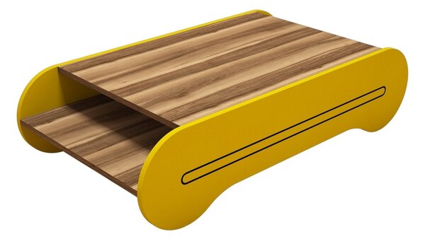 Hanah Home Dohányzóasztal Walnut Yellow Cool - Dió, Sárga