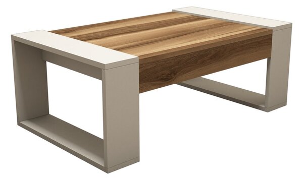Hanah Home Dohányzóasztal Walnut Cream Venüs - Walnut, Cream