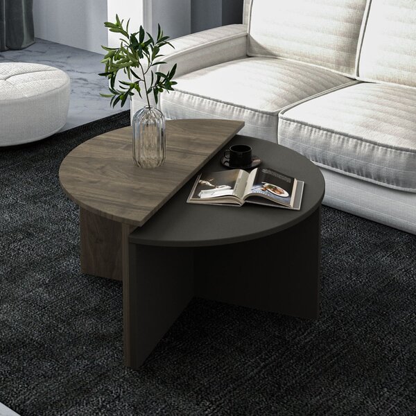 Hanah Home Coffee Table Walnut Anthracite Dolunay - Walnut, Anthracite