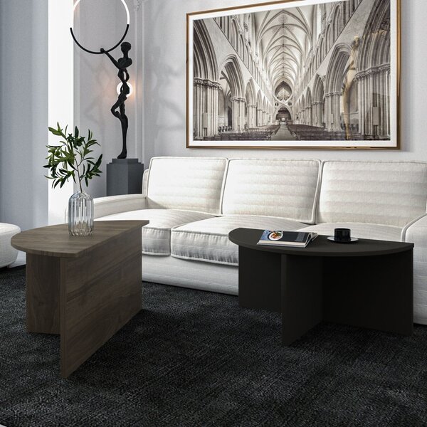 Hanah Home Coffee Table Walnut Anthracite Dolunay - Walnut, Anthracite