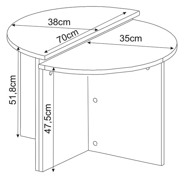 Hanah Home Coffee Table Walnut Anthracite Dolunay - Walnut, Anthracite