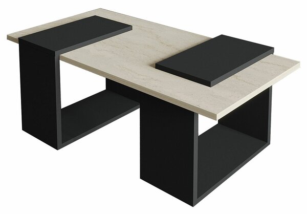 Hanah Home Coffee Table Travertine Anthracite Matris - Travertine, Anthracite
