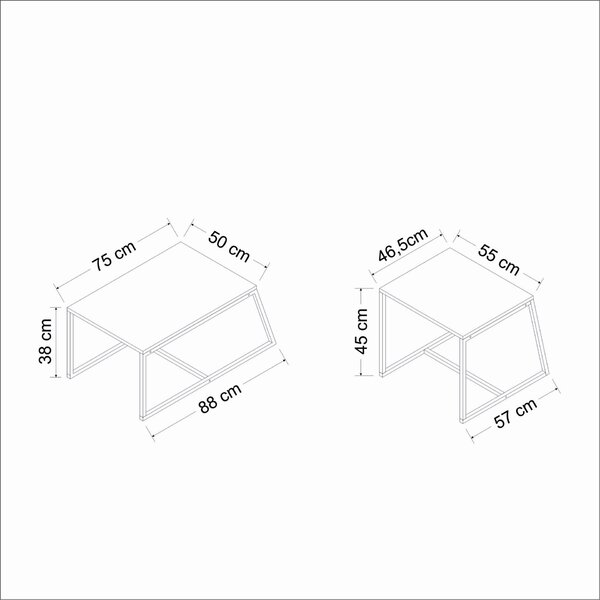 Hanah Home Coffee Table Travertine Minimal - Travertine