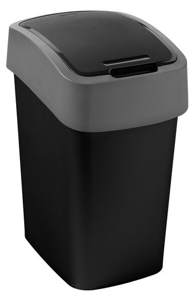 Szemetes Curver® PACIFIC FLIP BIN, 45 literes, 37.6x29.4x65.3 cm, fekete/szürke
