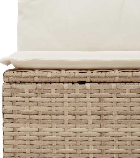 Kanapé Szett párnával 10 pcs Beige és Fehér polirattan