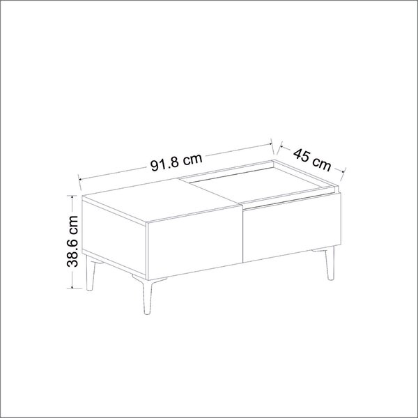 Hanah Home Coffee Table Travertine Anthracite Mia - Travertine, Anthracite