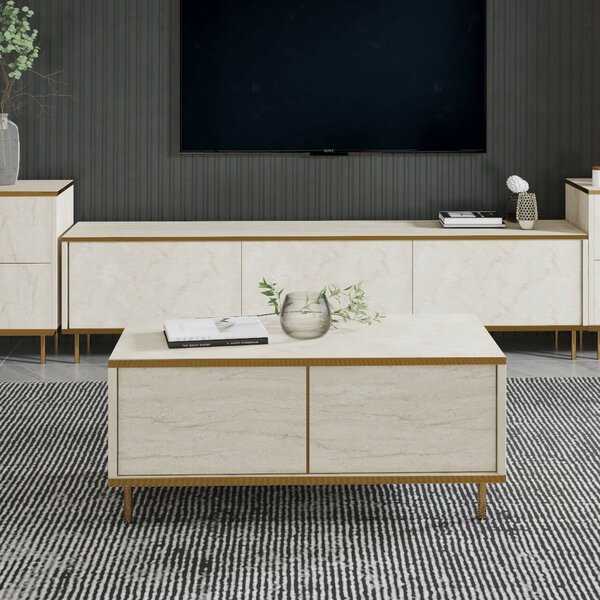 Hanah Home Imaj dohányzóasztal, Travertin Gold - Travertin