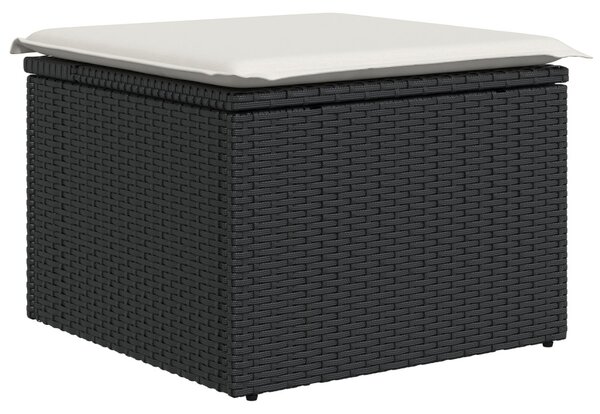 Kerti Kanapé Szett párnával 8 pcs Fekete és Krém Polyrattan