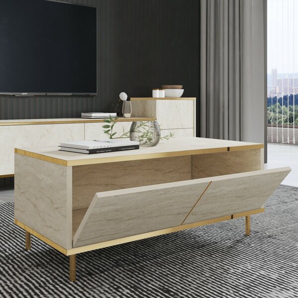 Hanah Home Imaj dohányzóasztal, Travertin Gold - Travertin