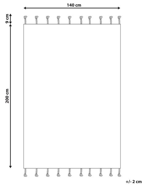 Szőnyeg ERLER Világosbézs 140 x 200 cm Pamut