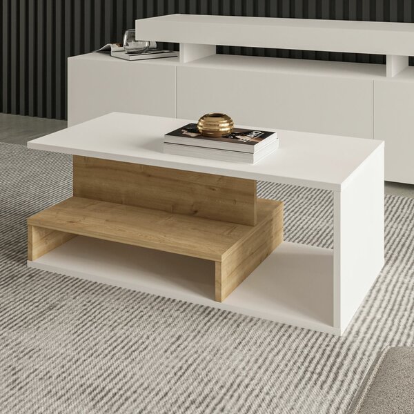 Hanah Home Coffee Table White Sapphire Oak Vera Mini - White, Sapphire Oak