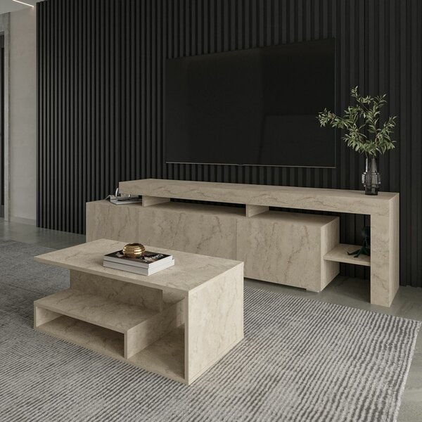 Hanah Home Coffee Table Travertine Vera Mini - Travertine