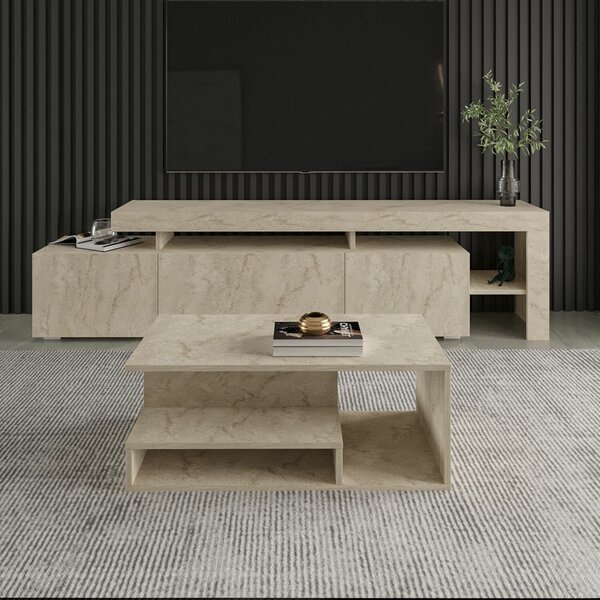 Hanah Home Coffee Table Travertine Vera Mini - Travertine