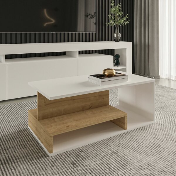 Hanah Home Coffee Table White Sapphire Oak Vera Mini - White, Sapphire Oak
