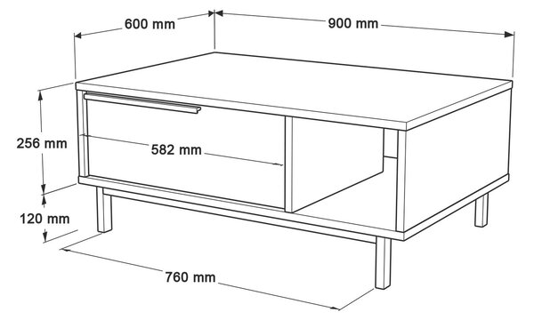 Hanah Home Dohányzóasztal Fehér On2-W