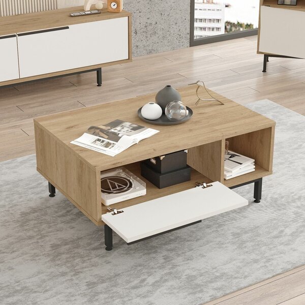 Hanah Home Dohányzóasztal tölgy/fehér ON2-SW