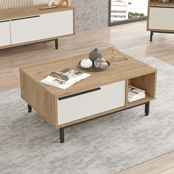 Hanah Home Dohányzóasztal Natúr fehér Boh2-Sw