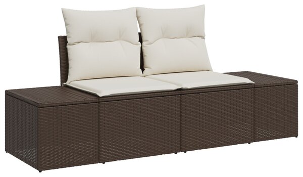 Kerti kanapé párnával Barna 184 x 62 x 69 cm polirattan