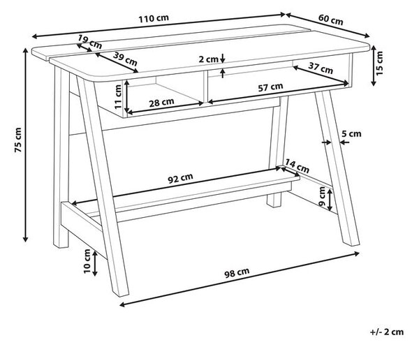 Íróasztal JACKSON Fehér 110 cm 60 cm