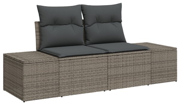 Kerti Kanapé Szett párnával tárolóval 10 pcs Szürke Poli rattan