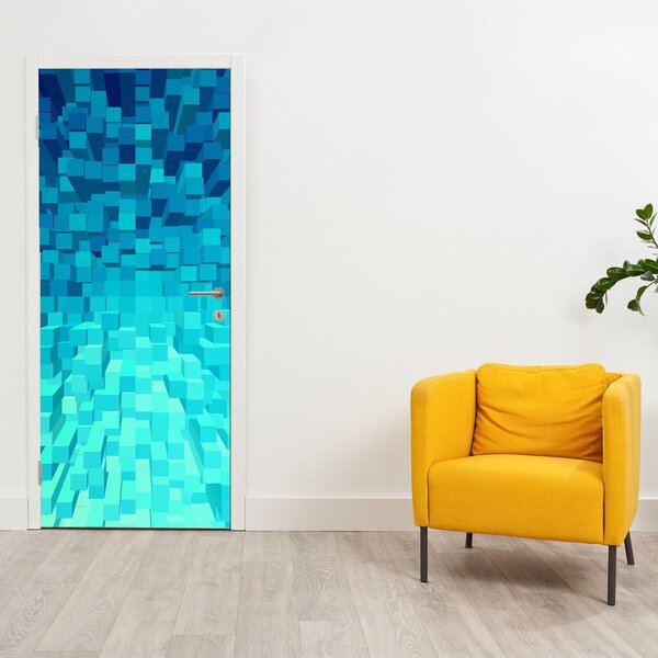 Fotótapéta ajtóra - Absztrakt kockák (95x205cm)
