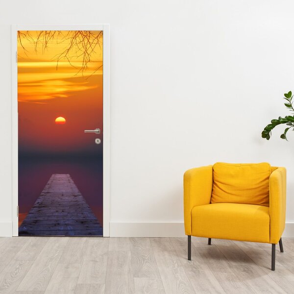 Fotótapéta ajtóra - Híd naplementekor (95x205cm)