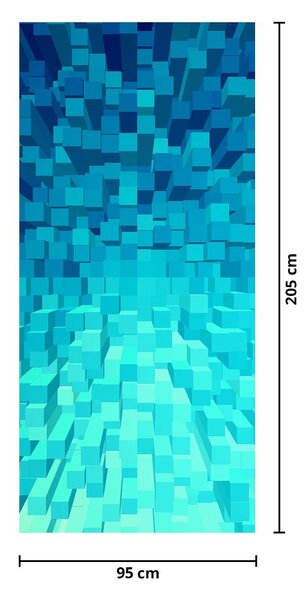 Fotótapéta ajtóra - Absztrakt kockák (95x205cm)