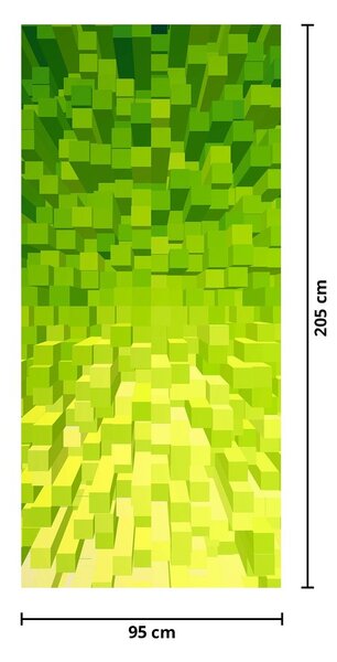Fotótapéta ajtóra - Sárga kockák (95x205cm)