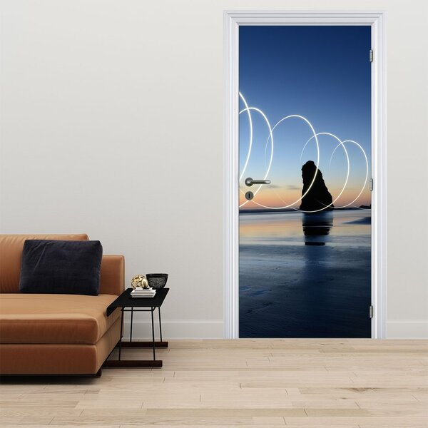 Fotótapéta ajtóra - Strand naplementekor (95x205cm)