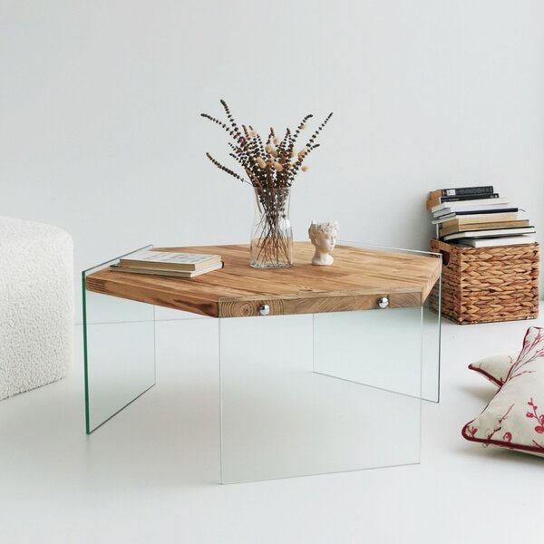 Hanah Home Coffee Table Oak Hexagon S304
