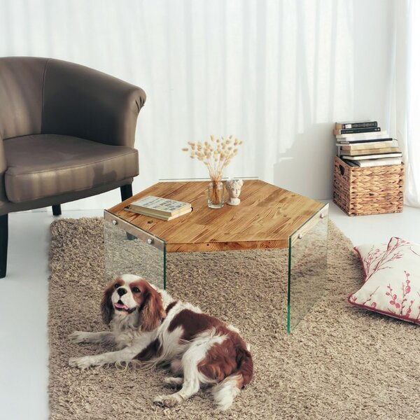Hanah Home Coffee Table Oak Hexagon S304