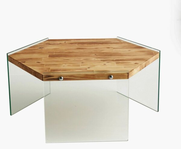 Hanah Home Coffee Table Oak Hexagon S304