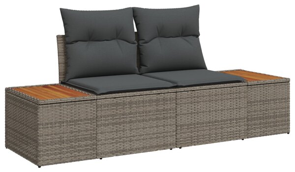 VidaXL Kerti Kanapé Szett párnával tárolóval 4 pcs Szürke Polyrattan