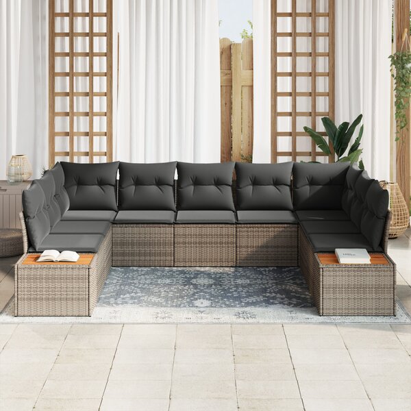 Kerti Kanapé Szett párnával tárolóval 5 pcs Szürke Polyrattan