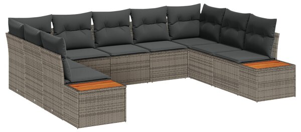 Kerti Kanapé Szett párnával tárolóval 5 pcs Szürke Polyrattan