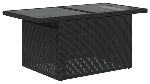 Kerti Kanapé Szett párnával tárolóval 7 pcs Fekete Poly Rattan