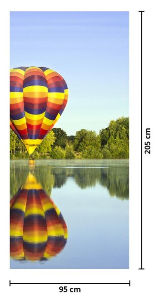 Fotótapéta ajtóra - Hőlégballon a tavon (95x205cm)