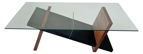 Hanah Home dohányzóasztal fekete, gesztenye Livello - Fekete, Gesztenye