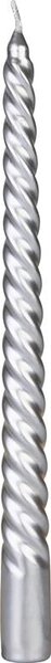 Gyertya MagicHome Karácsony, 25 cm, csomag 4 db, ezüst, spirál, csavart