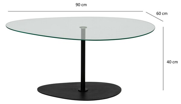 Hanah Home Coffee Table Transparent Black Porto - Transparent, Black