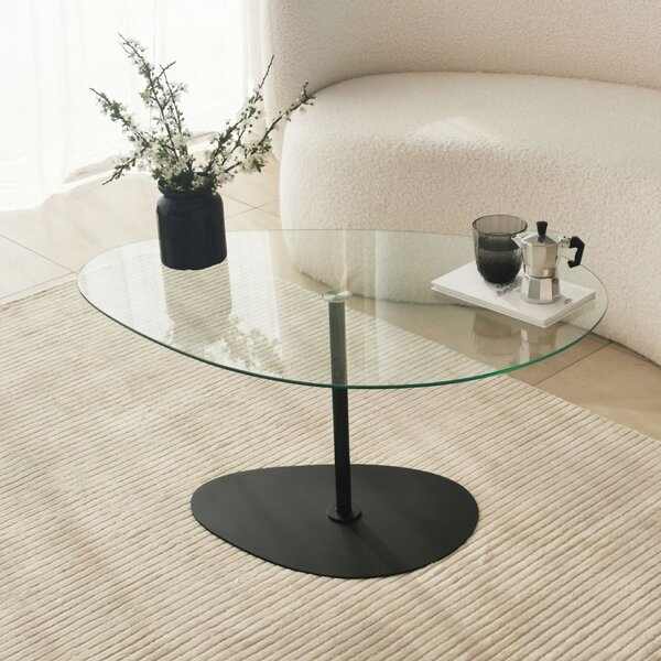 Hanah Home Coffee Table Transparent Black Porto - Transparent, Black