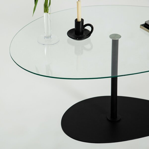 Hanah Home Coffee Table Transparent Black Porto - Transparent, Black