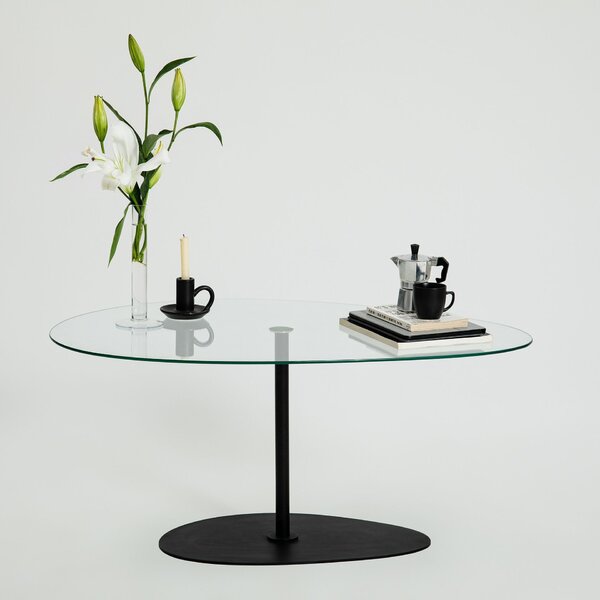 Hanah Home Coffee Table Transparent Black Porto - Transparent, Black