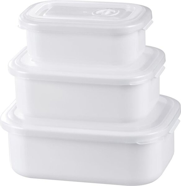 Ételhordó MagicHome Lunchbox szett MB41, 3 db, 700/1300/2100 ml, téglalap alakú, nyitható fedél
