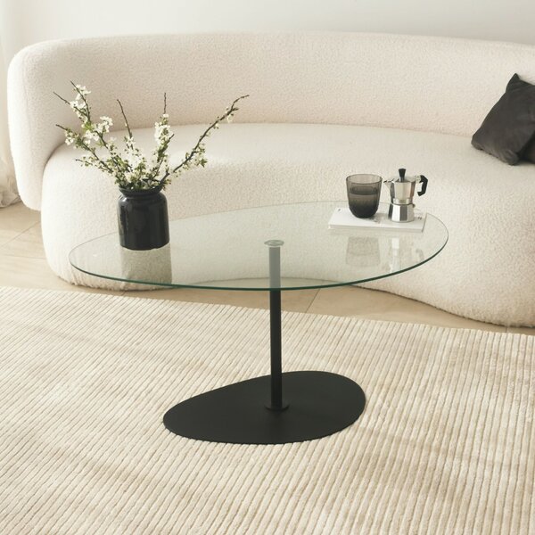 Hanah Home Coffee Table Transparent Black Porto - Transparent, Black