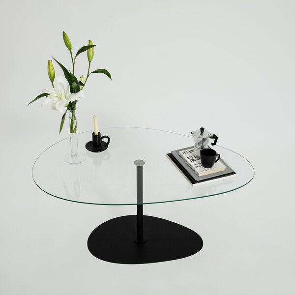 Hanah Home Coffee Table Transparent Black Porto - Transparent, Black