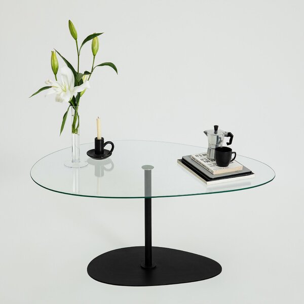 Hanah Home Coffee Table Transparent Black Porto - Transparent, Black