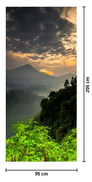 Fotótapéta ajtóra - Zöld hegyi táj (95x205cm)