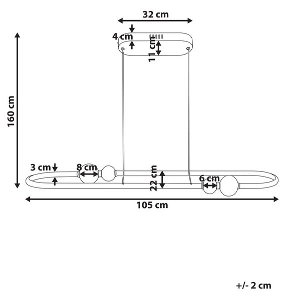 LED függőlámpa FEALE Fém Arany